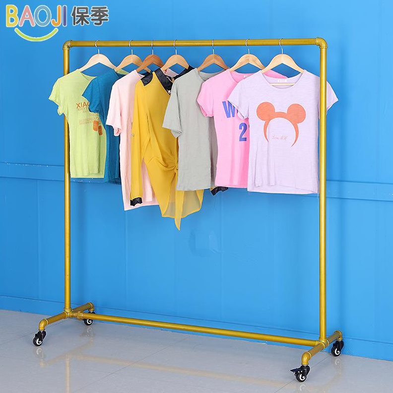 水管衣帽架。组合单杠铁艺架服装店展示架落地带晾衣架包轮龙门架