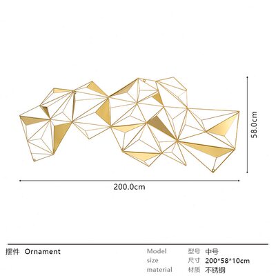 墙面装饰酒店金属壁饰创意件轻奢不锈钢样板房现货墙饰壁挂客厅品
