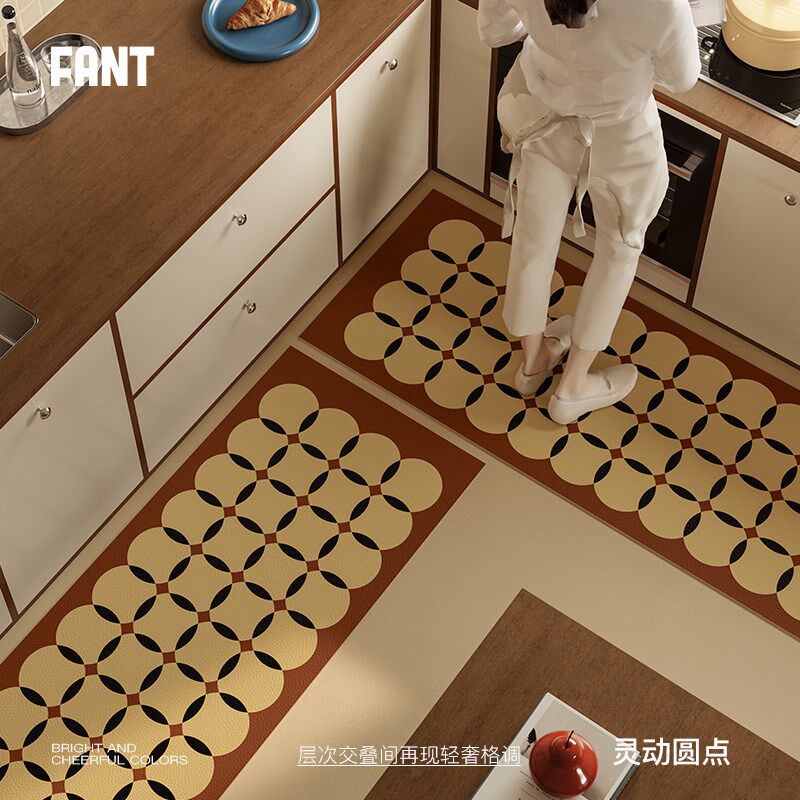 塞勒斯中古厨房地垫防水防油防滑可擦免洗2025新款高级感脚垫定制