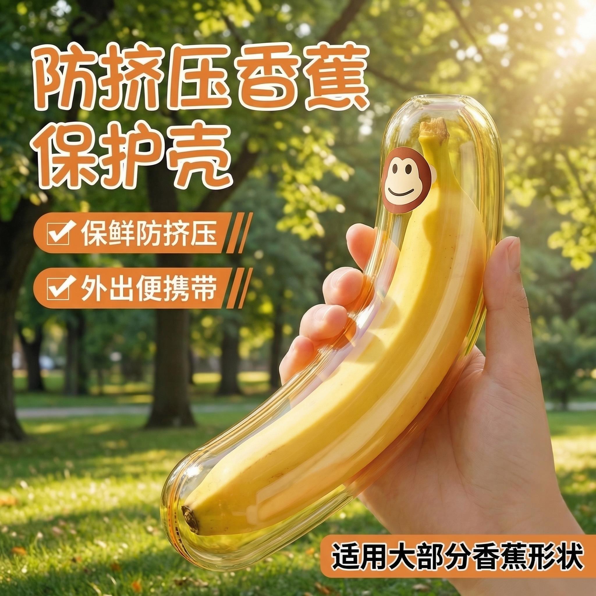 香蕉保护壳收纳盒装香蕉防氧化食品级保鲜盒防挤压外带便携盒正品