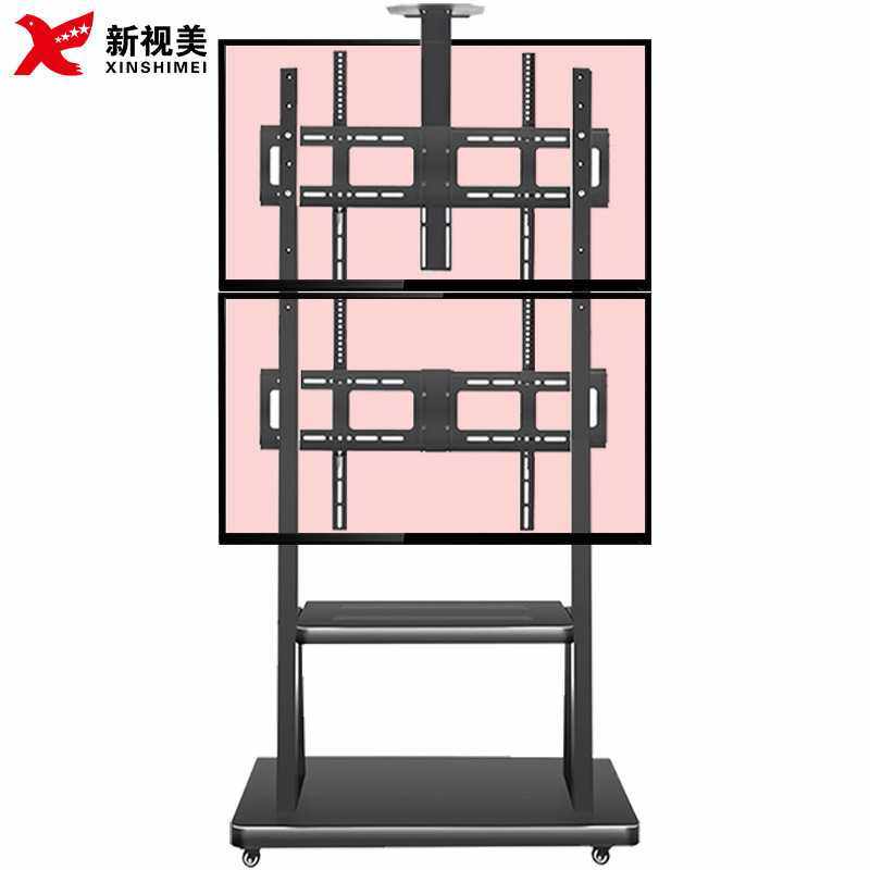 通用多屏双屏电视机支架落地推车可移动展厅会所会议室电视挂架