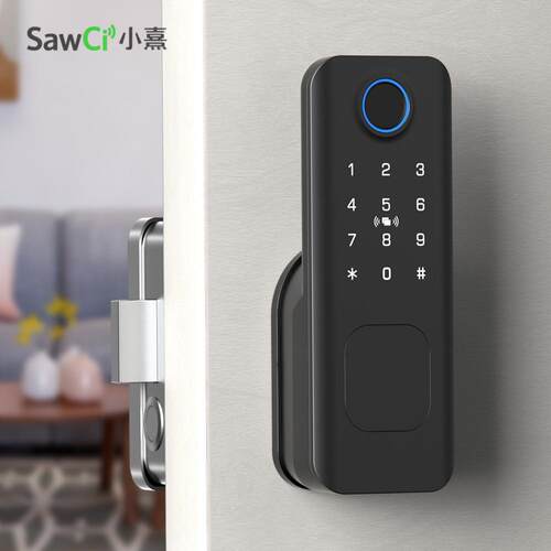 铁门防水指纹牛头锁免布线公寓锁TUYA出租房外装锁体TTLOCK通通锁