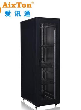 42U网络机柜经典黑色600*600*2000mm服务器机柜网络配电机柜