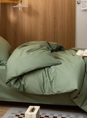 IYR7纯棉学生宿舍1m全棉床笠三件套0.9米上下铺单人床军绿色被套