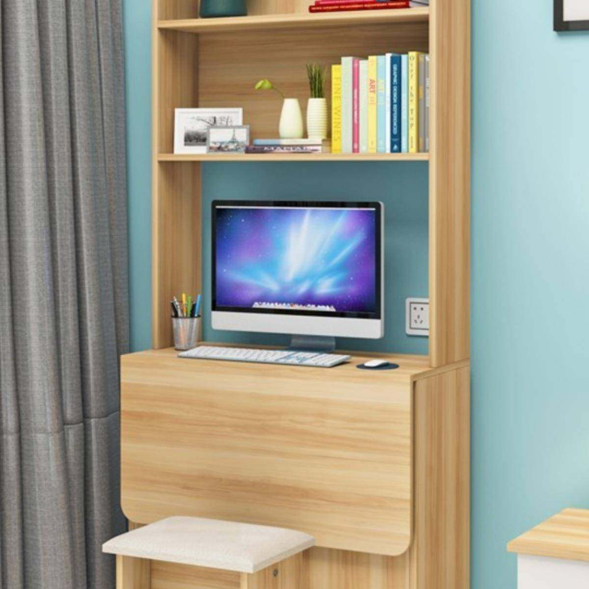 小户型书桌书架组合电脑台式桌家用学生写字桌书柜书桌一体可折E&,基础建材,脚轮/万向轮,淘宝优惠券,粉丝福利购,淘宝优惠卷