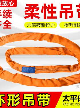 柔性起重吊带A3吨环形5吨圆形O型吊装带A2吨行车吊车吊树软吊带