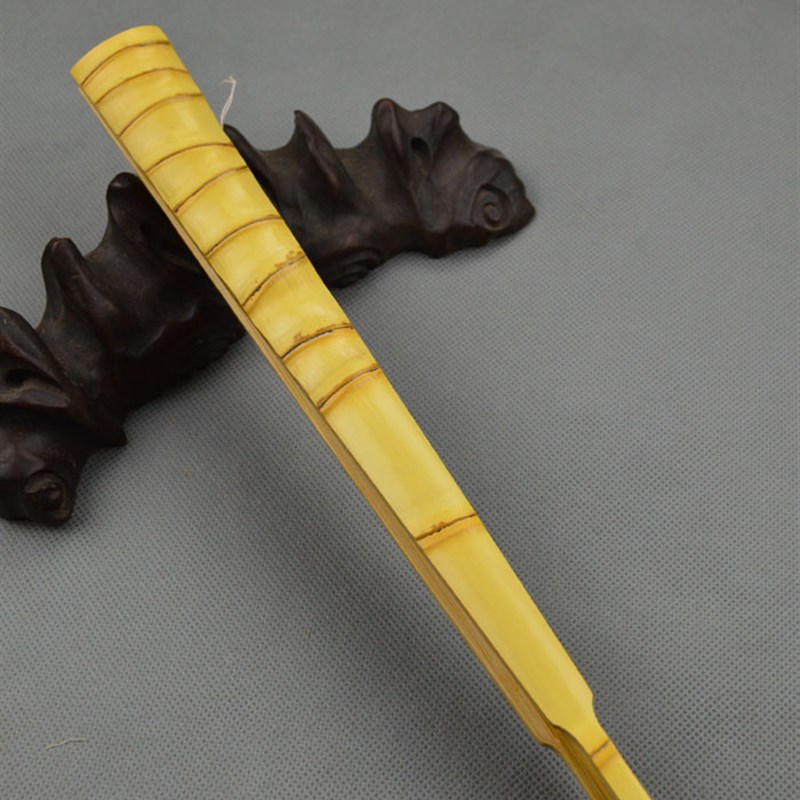 收藏品文玩宣纸折扇一尺天然留青老罗汉竹扇骨苏工扇面排口2.5