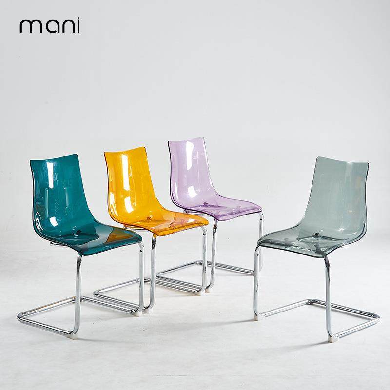 北欧透明椅子设计师家用亚克力靠背椅托亚斯餐椅现代简约餐桌椅凳