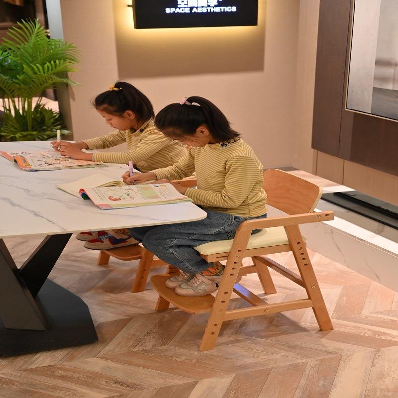 儿童学习椅家用宝宝餐椅实木座椅可升降多功能小学生靠背写字椅子