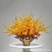 新中式 高档商场酒店大堂花艺跳舞兰盆景插花大摆设假花仿真花摆件