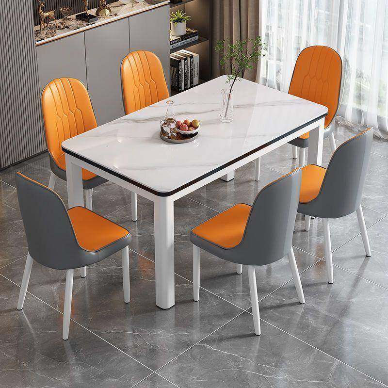 钢化玻璃餐桌椅组合现代家用吃饭桌子简约客餐厅厨房快餐饭店桌椅