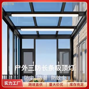 阳光房专用吸顶灯户外阳台过道灯防雨走廊顶灯长条露台屋檐阳光棚