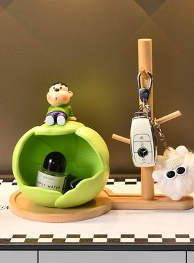 胖虎入户钥匙收纳玄关摆件进门口客厅鞋I柜装饰品搬家乔迁新居礼