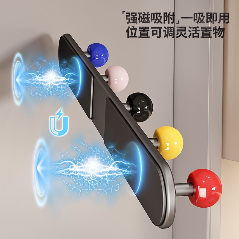 挂衣架多巴胺免打孔一排衣服包帽玄关入户进门后面钥匙挂钩壁挂式