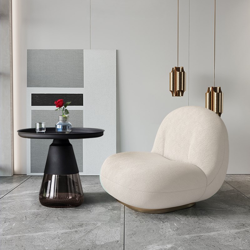 轻奢现代简约时尚玻璃金属茶几客厅家具网红组合小户型黑色定制