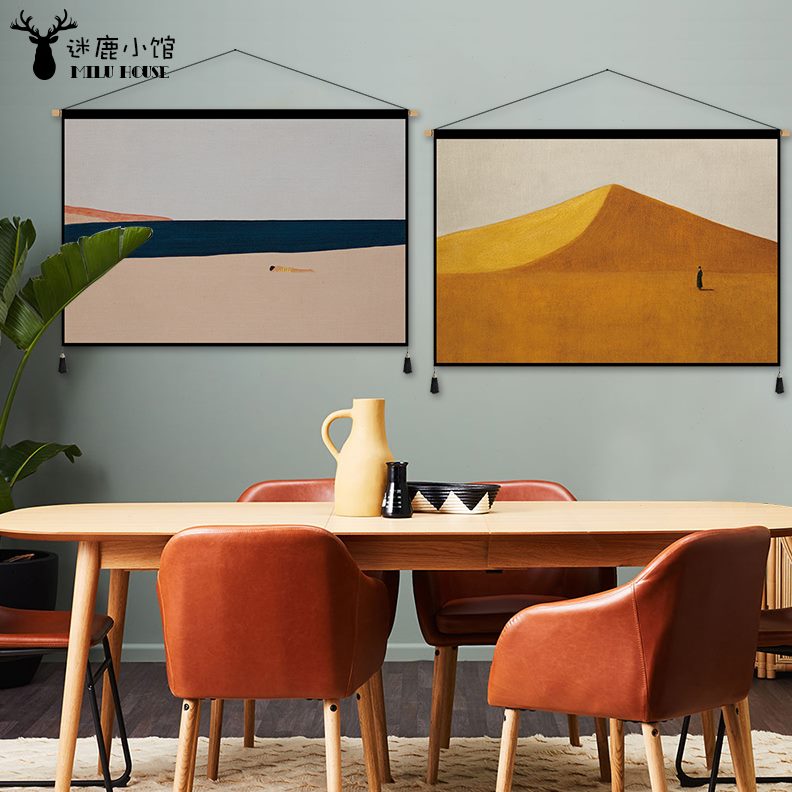 布置挂画挂毯抽象油画法式简约布艺房间餐厅卧室装饰挂布ins风图片