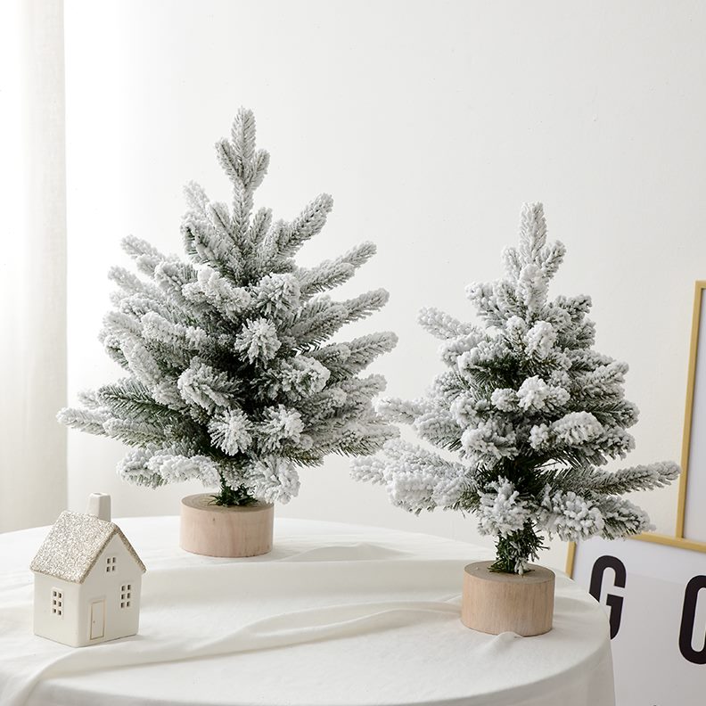 圣诞植节积树雪橱窗道具装饰品桌面摆件落绒商场小型柜台雪