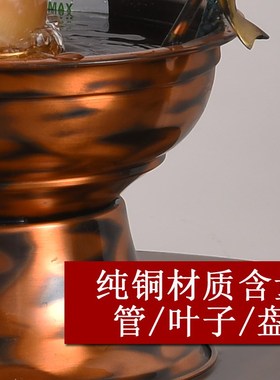 纯铜流水喷泉水轮招财转运客厅家居装饰品乔迁开业礼品落地摆件