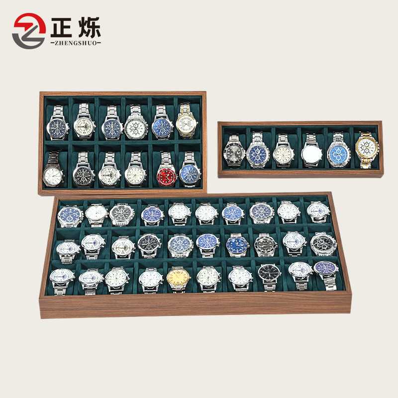 ?手表收纳盘便携手表托盘柜台手表陈列道具大容量手表展示盘摆摊