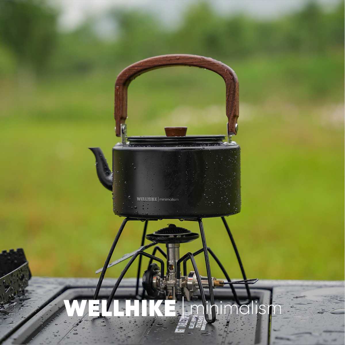 户外烧水壶1.3L大容量露营野炊咖啡壶便携式铝合金煮茶器泡茶壶