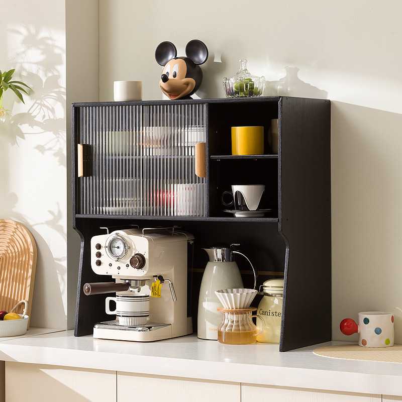 杯子收纳置物架桌面餐边咖啡机水壶置物柜子多层防尘水杯茶具杯架