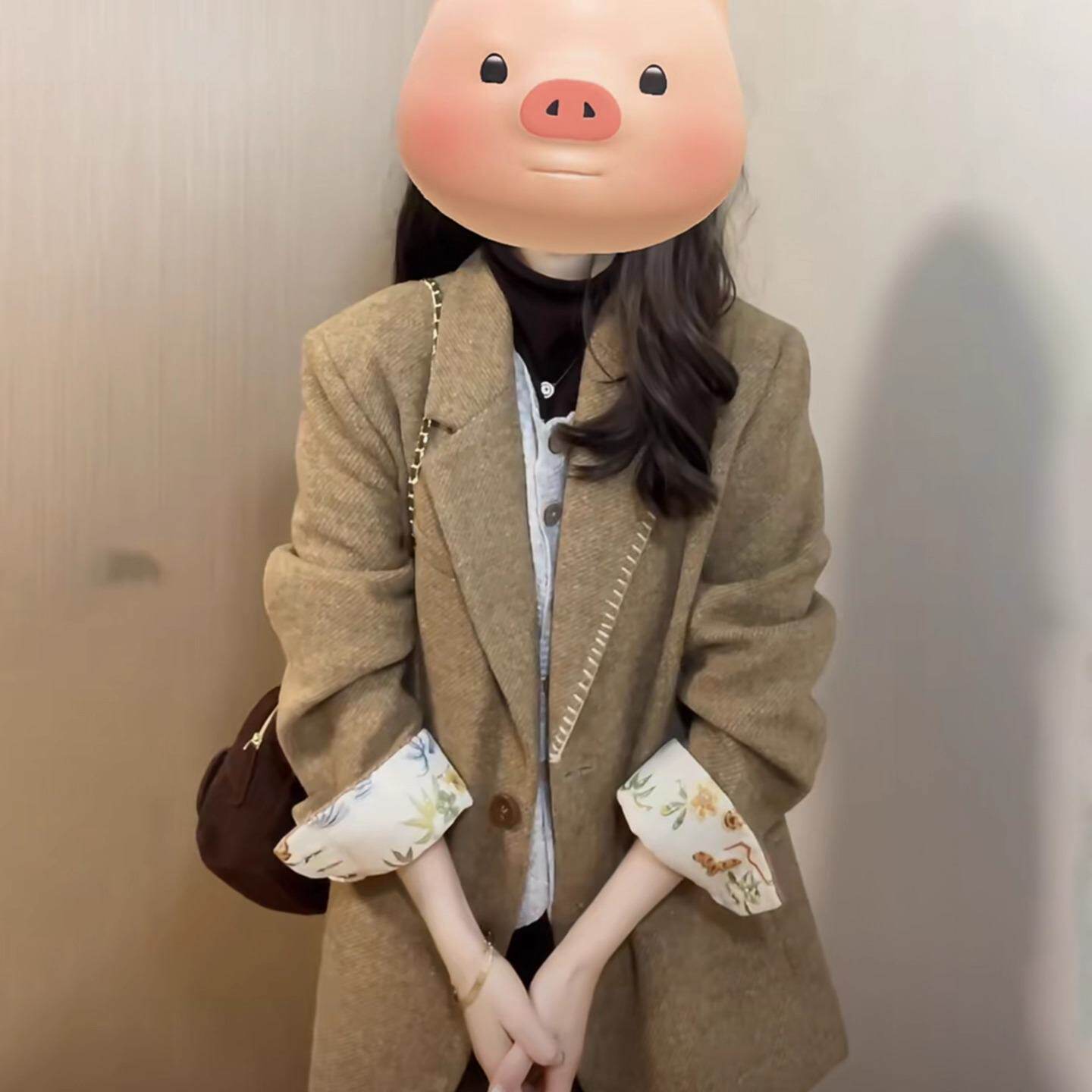 2025年新款西装毛呢外套女小个子赫本风高级感正流行气质显瘦大衣