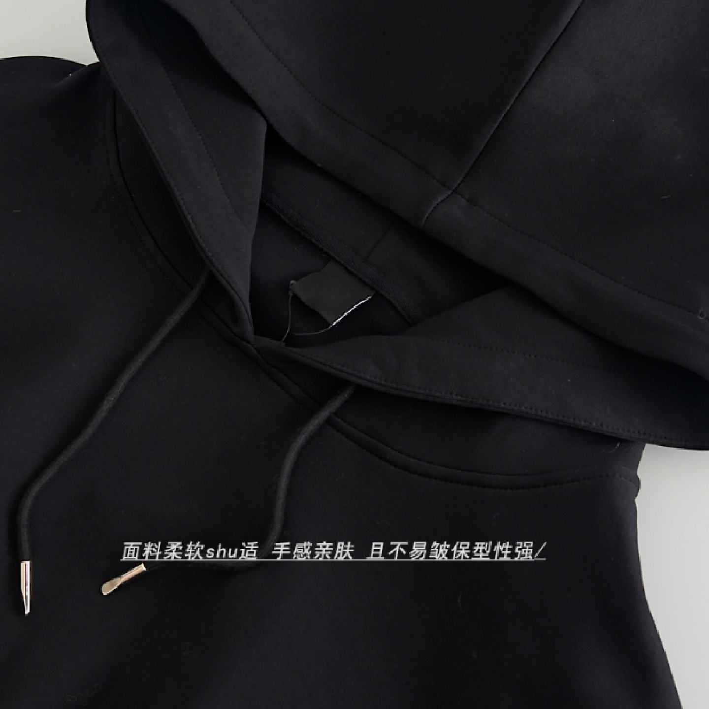 现货暗黑辣妹显瘦设计感甜酷连衣裙收腰连帽卫衣裙秋冬裙子短裙女