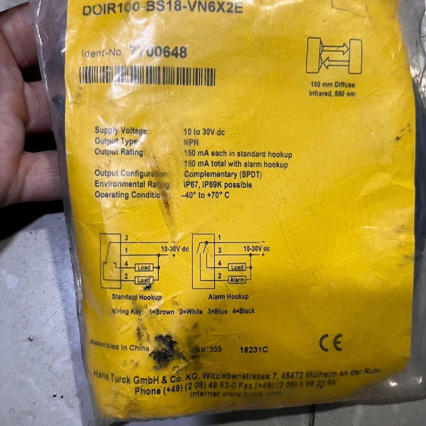 TURCK图尔克光电传感器DOIR100BS18VN6X--议价商品