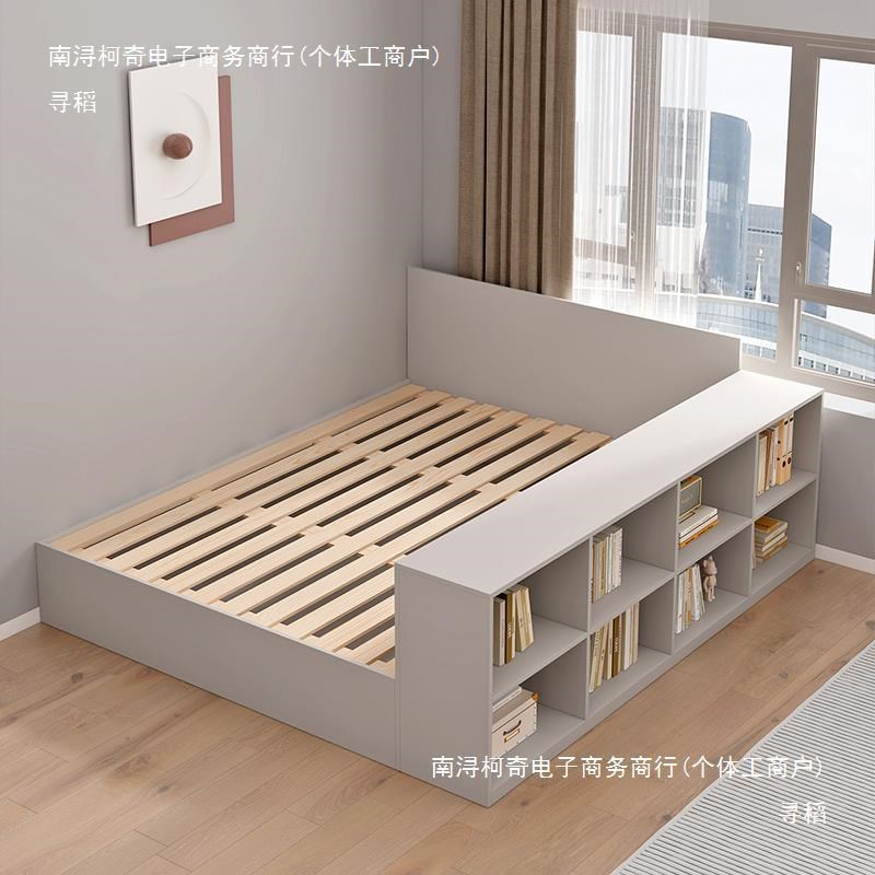 小户型榻榻米床柜一体带书桌梳妆卧室组合实木气压床架储物大衣柜