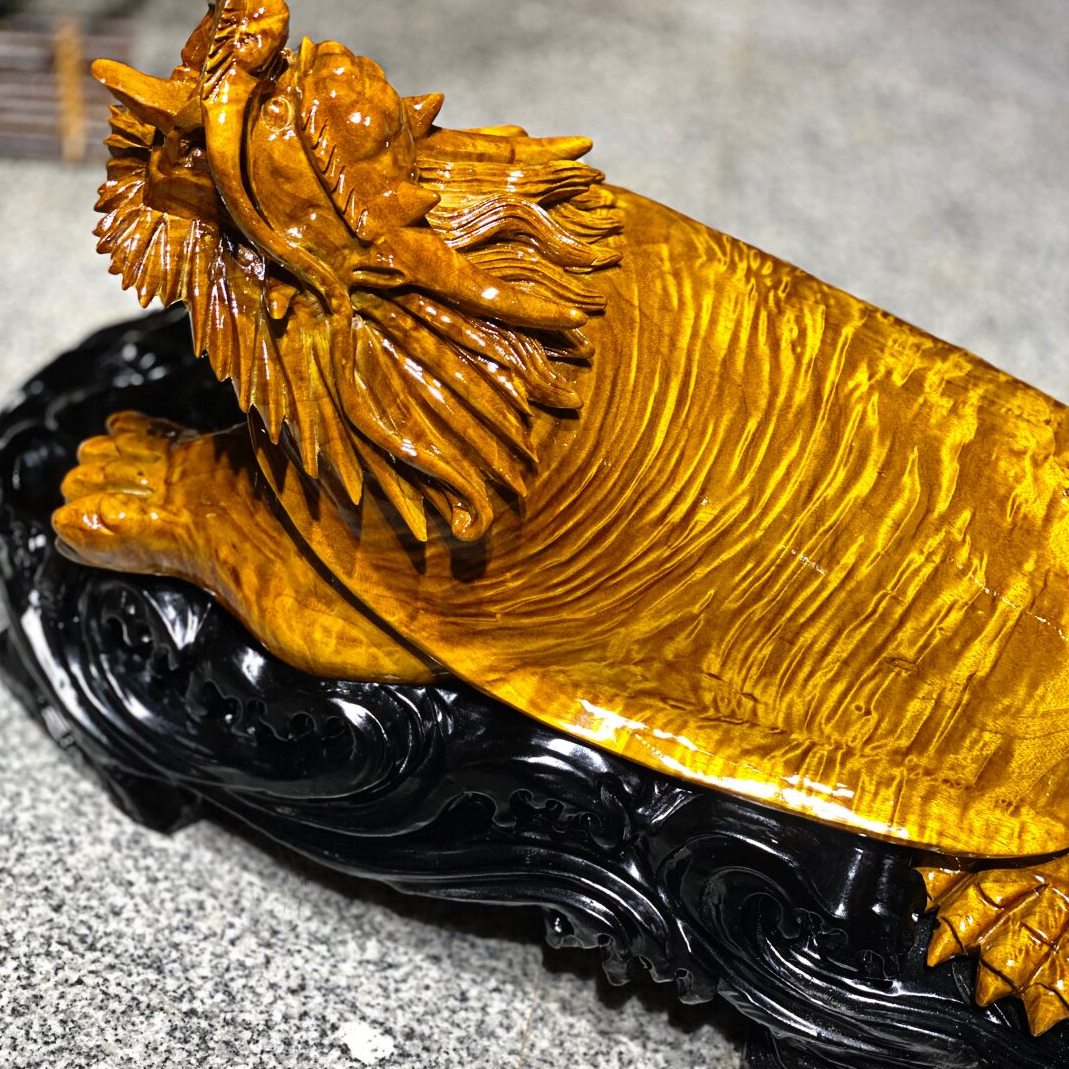 小龙龟根雕叶桢楠金丝楠木摆件源工艺桃乌木雕世外牛送礼玄关客厅