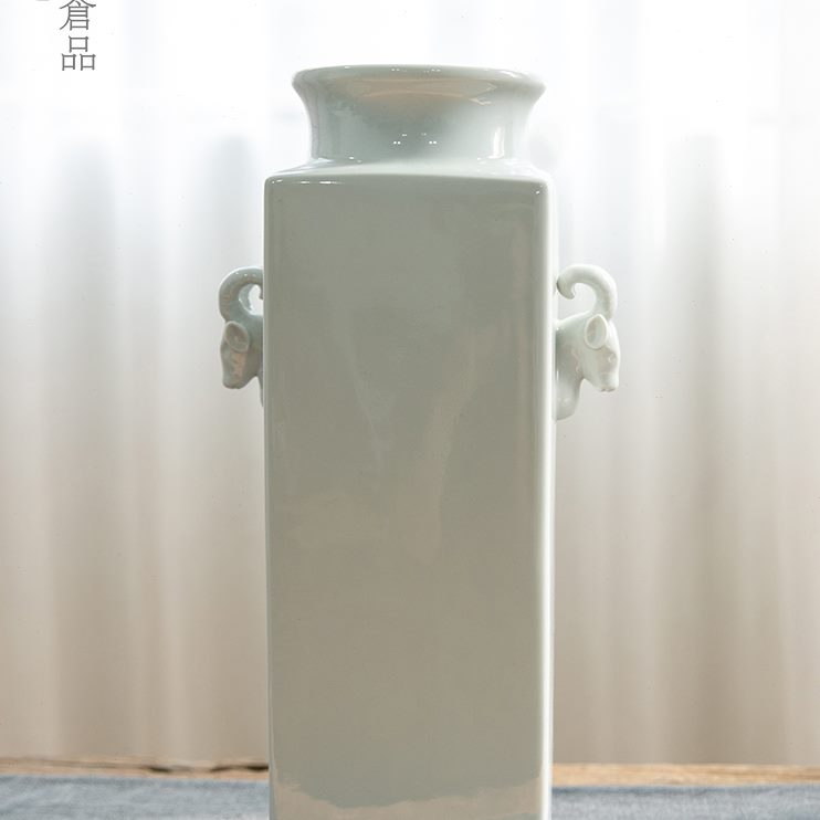 方花器道人文花瓶摆件角瓶花禅意写景羊特大日式花插花皿器文调人