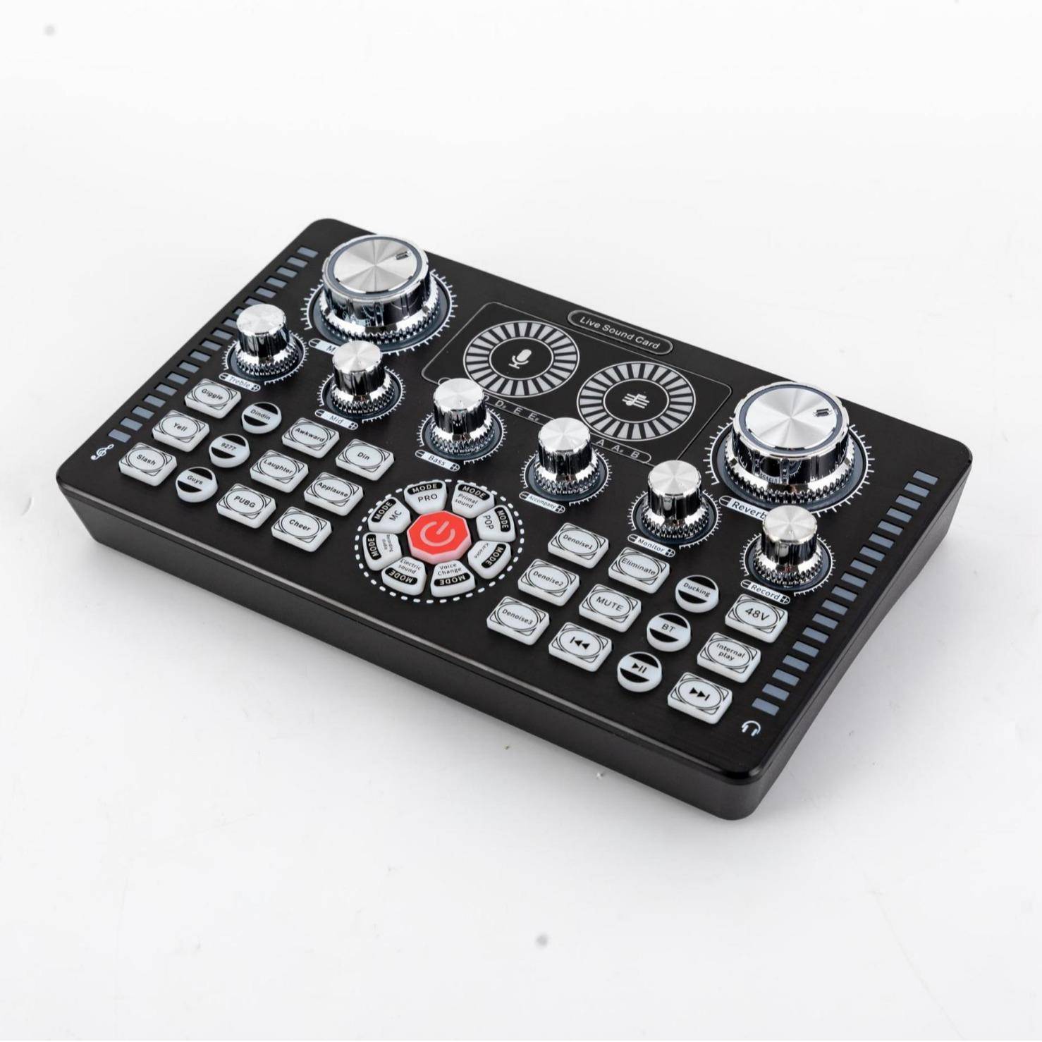 Q7直播声卡48V幻象电源可搭配各种型号麦克风兼容播客等平台