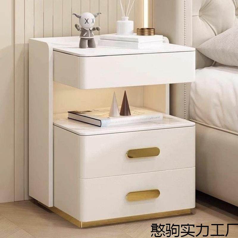 轻奢实木智能床头柜家用收纳柜子简约松木系列-E0级安全环保-免安