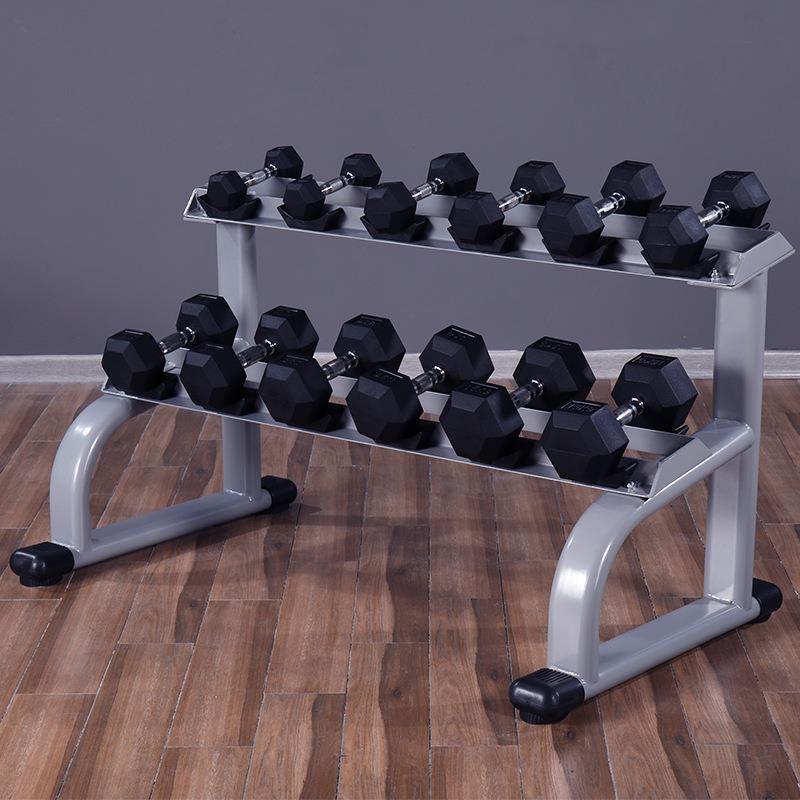多功能双层哑铃架10付6对圆头六角收纳放置架健身房专业家用器材
