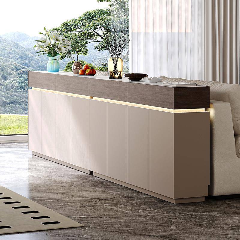 超薄家用餐边柜靠墙一体现代简约沙发靠背柜小户型厨房轻奢储物柜