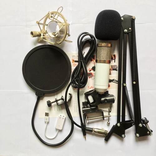 BM-800电脑直播网络K歌话筒套装USB声NB-35防喷网金属麦克风套件