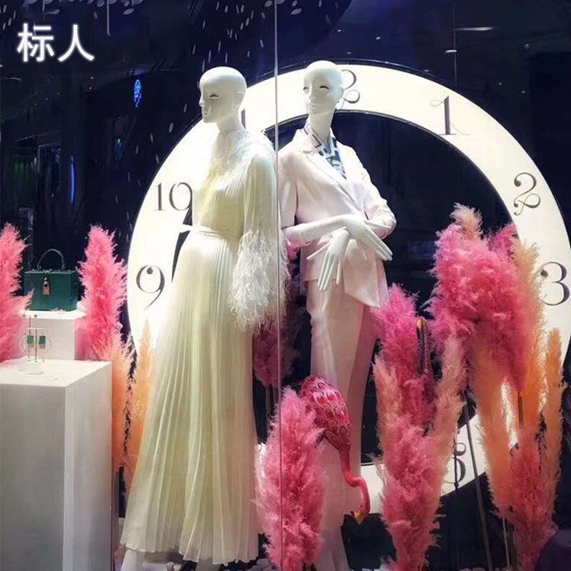 标人服装店长脖子模特道具女全身橱窗婚纱人台展架玻璃钢模特假人