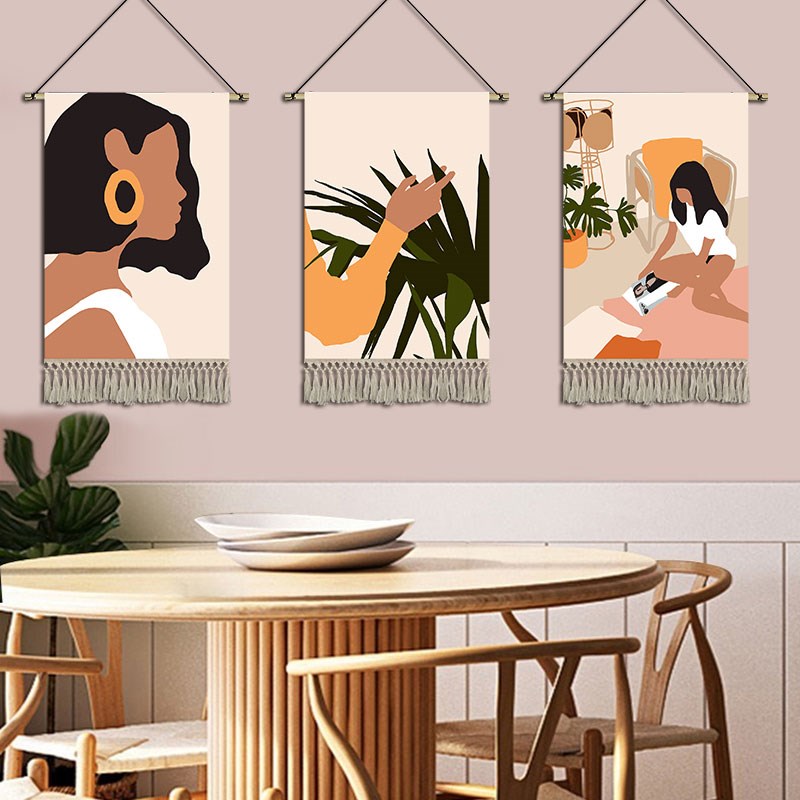 现挂画布艺客厅卧室装饰画工作室走廊挂毯女孩宿舍挂布画