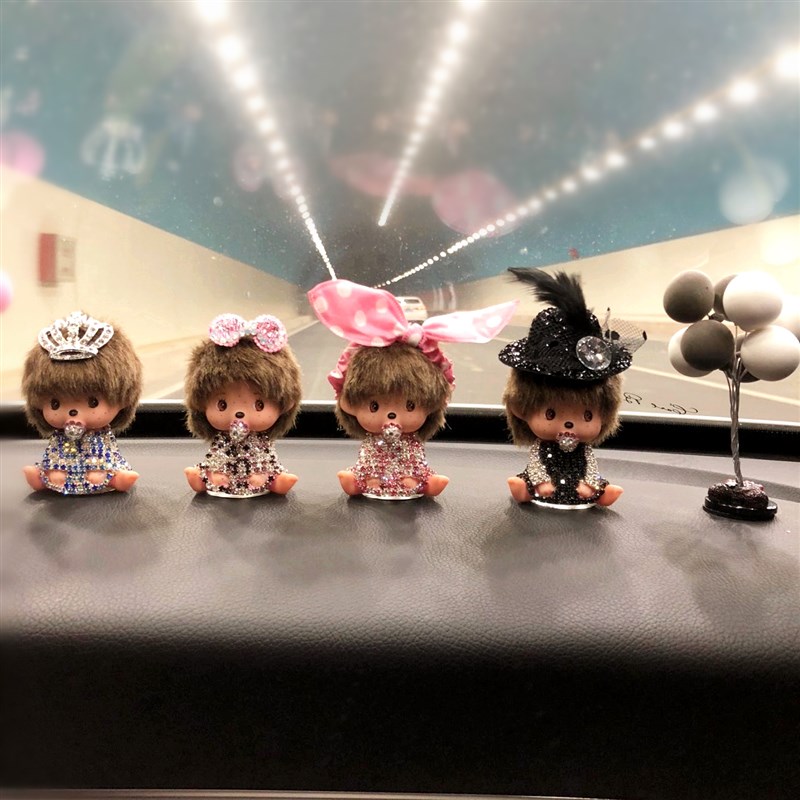 蒙奇奇汽车摆件车载中控台可爱车上车内装饰品用品