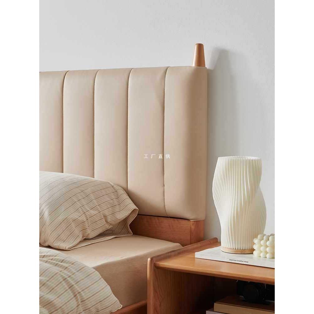 ft山念木作小羊实木床黑胡桃北欧风格日式风格家具原木1.8双人