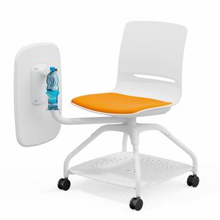 雪橇塑料餐椅培训会议椅塑料无扶手靠背椅可多张叠落培训椅