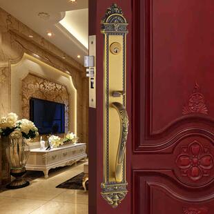 锌合金大门锁欧式仿古豪华别墅防盗门锁木门双开门入户门把手锁