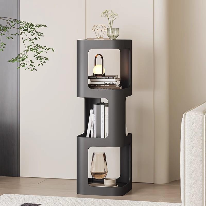 边几中古风立柱落地书架现代简约创意沙发小茶几置物架矮桌子家用