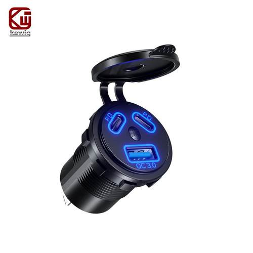 凯威格新款表情包双PD快充45W快速充电车载改装USB充电器防水