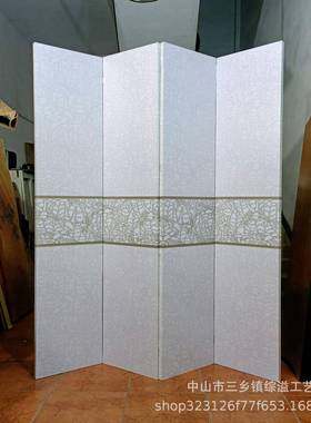 新中式创意可折叠屏风双面喷绘春燕图宋代美学入户隔断茶室可移动