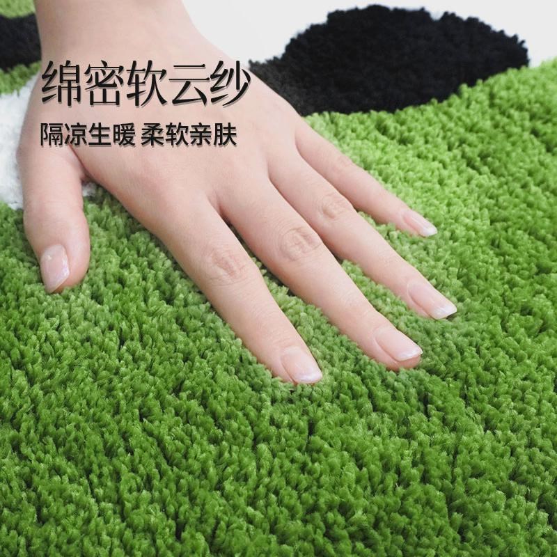 绿色地毯猫咪出游卧室床边毯客厅茶几民宿房间地毯家用现代儿童房