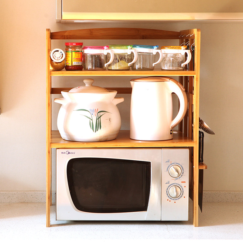 放微波炉架厨房用品烤箱架收纳储物调料架子层层实木楠竹,厨房/烹饪用具,厨房置物架/置物柜/角架,淘宝优惠券,粉丝福利购,淘宝优惠卷