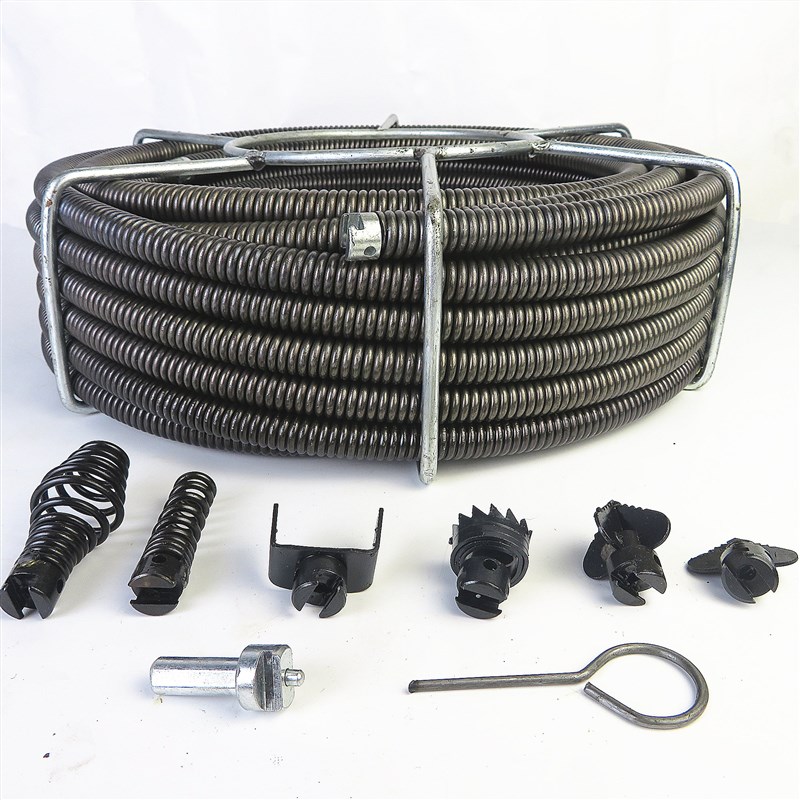 疏通机电钻疏通下水道16毫米加密加硬无缝隙弹簧钢丝搅鞭疏通主管