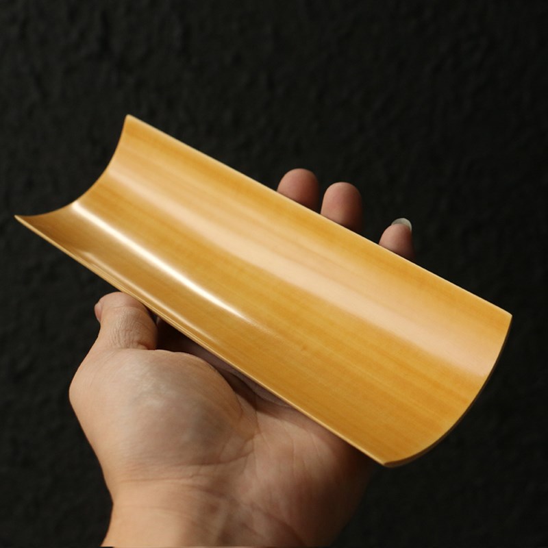 精品纯手工精磨天然十几年老玉竹茶则竹雕竹制把玩薄款竹茶荷茶具