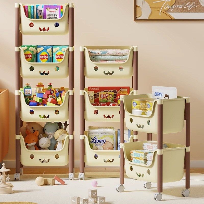 带轮小推车落地家用多层书架整理架儿童零食收纳架,住宅家具,儿童储物架/收纳架,淘宝优惠券,粉丝福利购,淘宝优惠卷